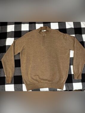 Peter Millar Men's Quarter Zip Merino Wool Sweater